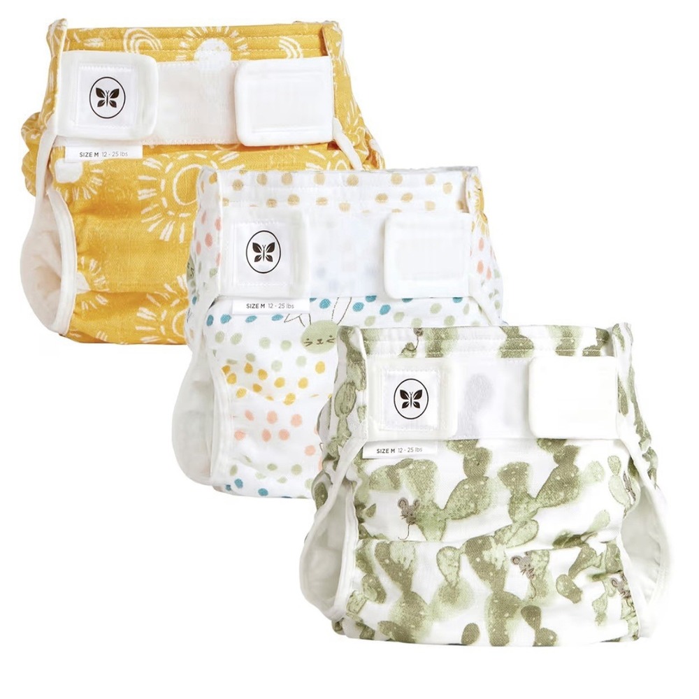 Baby Cloth Diaper 3pk with Pocket,‎ MEDIUM (12-25lbs)reusable Insert/disposable